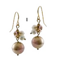 Carolee Antique Gold Pearl Drop Earrings